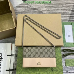 GG Marmont Bi-Color Mini Chain Bag Mirror (1:1) – Luxury Designer Beige and White GG Supreme Canvas