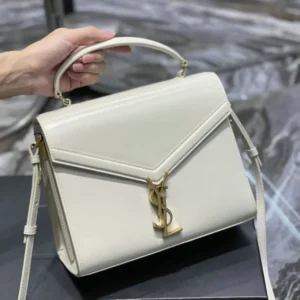 Saint Laurent Smooth Cowhide Medium Classic Monogram Cassandra Top Handle White Mirror (1:1) – Luxury Designer Handbag