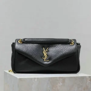 Saint Laurent Large Calypso Shoulder Bag Mirror (1:1) – Luxury Black Sheepskin Handbag