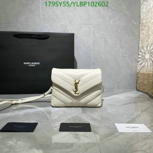 Saint Laurent Small Loulou Crossbody Bag Mirror (1:1) – White Quilted Leather Handbag