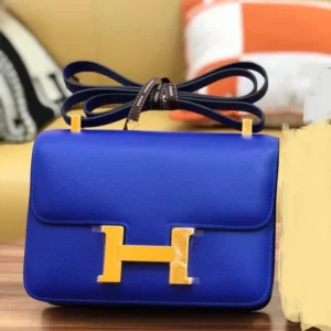 Hermès Constance Shoulder Bag Mirror (1:1) – Blue Epsom Leather Luxury Handbag