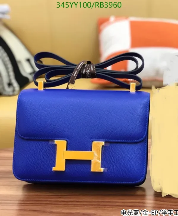 Hermès Constance Shoulder Bag Mirror (1:1) – Blue Epsom Leather Luxury Handbag