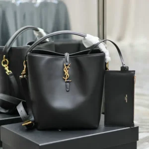 Saint Laurent Le 37 Bucket Bag Mirror (1:1) – Luxury Black Leather Handbag