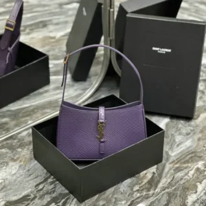 Saint Laurent Le 5 À 7 Tote Bag Mirror (1:1) – Luxury Purple Leather YSL Handbag