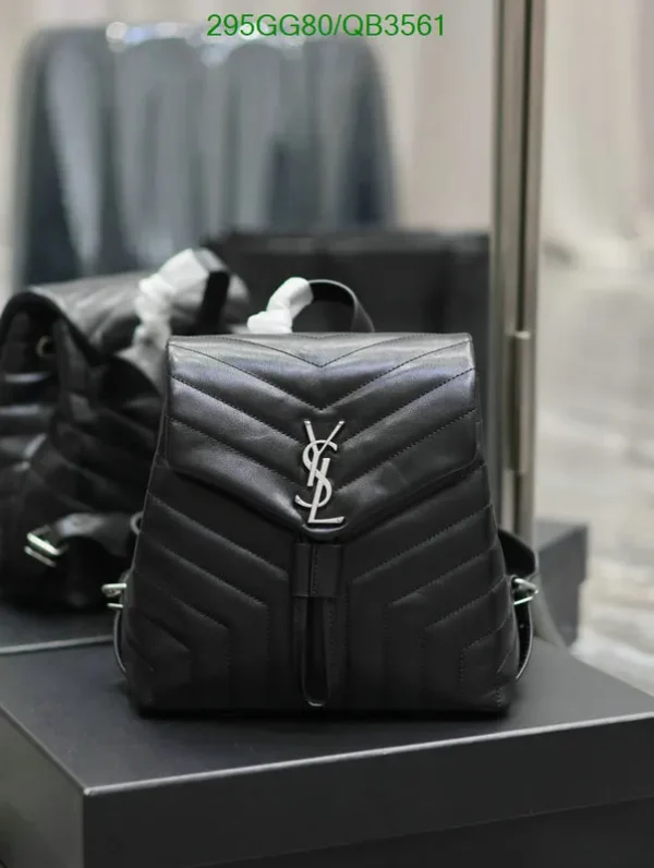 Saint Laurent Loulou Black Backpack Mirror (1:1) – Quilted Leather Luxury Bag