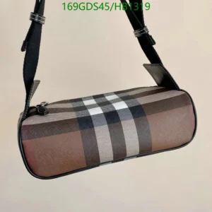 BURBERRY Vintage Check Cube Belt Bag In Dark Birch Brown Mirror (1:1) Replica