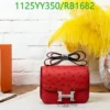 Hermès Constance Shoulder Bag Mirror (1:1) – Red Ostrich Leather with Gold Hardware