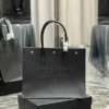 Saint Laurent Rive Gauche Tote Bag in Smooth Leather Mirror (1:1) – Luxury Black Leather Bag