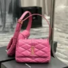 SAINT LAURENT Le 57 Quilted Shoulder Bag Mirror (1:1) – Luxury Pink Lambskin Purse