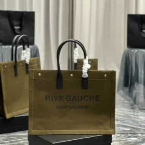 Saint Laurent Rive Gauche Tote Bag Mirror (1:1) – Luxury Canvas & Leather Handbag