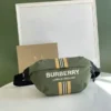 Burberry Stripe Medium Sonny Bum Bag Dark Olive Green Mirror (1:1) Replica