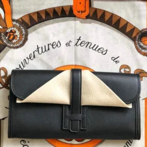 Hermès Jige 29 Clutch Swift Black Mirror (1:1) – Luxury Evening Handbag