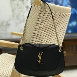 Saint Laurent Smooth Leather Sienna Shoulder Bag Black Mirror (1:1) – Luxury YSL Hobo Bag