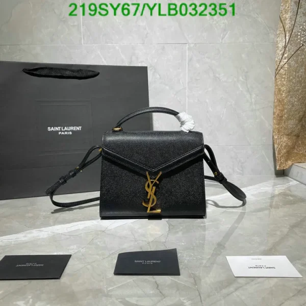 Saint Laurent Grain De Poudre Mini Classic Monogram Cassandra Top Handle Natural Mirror (1:1) – Luxury Designer Handbag