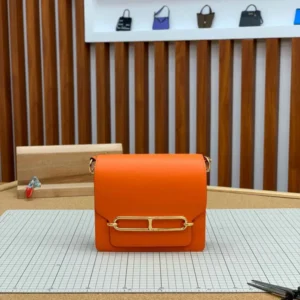 Hermès Roulis Bag Mirror (1:1) – Luxury Orange Leather Crossbody Bag