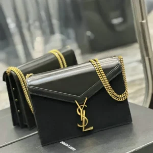 Saint Laurent Smooth Cowhide Monogram Cassandra Clasp Bag Black Mirror (1:1) – Luxury YSL Shoulder Bag