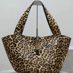 Saint Laurent Le 5 à 7 Bea in Leopard-Print Leather Mirror (1:1) – YSL Luxury Tote Bag