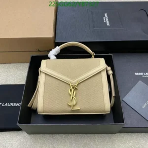 Saint Laurent Mini Cassandra Bag Mirror (1:1) – Luxury Beige Handbag with Gold Hardware