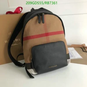 BURBERRY Backpack Canvas Leather Beige Mirror (1:1) Replica