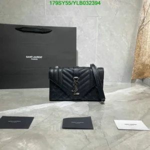 Saint Laurent Grain De Poudre Mixed Matelasse Triquilt Monogram Satchel Mirror (1:1) – Luxury Designer Bag