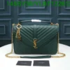 Saint Laurent College Quilted Goat Leather Bag Mirror (1:1) – Luxury YSL Green Shoulder Bag