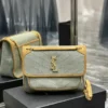 Saint Laurent Monogram Medium Niki Chain Satchel Mirror (1:1) – Light Blue Denim & Leather