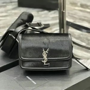 Saint Laurent Solferino Satchel in Smooth Leather Mirror (1:1) – Black Designer Crossbody Bag