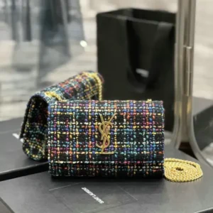 Saint Laurent Duffle Genuine Leather Monogram Kate Satchel Multicolor Mirror (1:1) – Luxury Chain Shoulder Bag