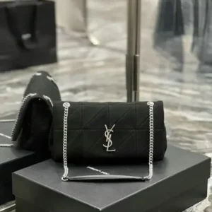 Saint Laurent Leather Velvet Patchwork Monogram Jamie Mirror (1:1) – Luxury YSL Shoulder Bag