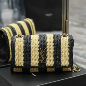 Saint Laurent Kate Tassel Raffia & Leather Shoulder Bag Mirror (1:1) – Elegant YSL Crossbody