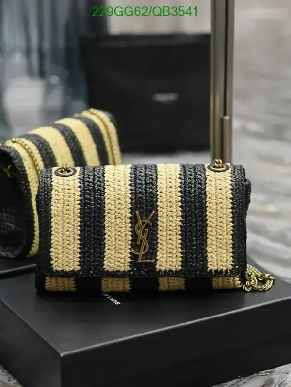 Saint Laurent Kate Tassel Raffia & Leather Shoulder Bag Mirror (1:1) – Elegant YSL Crossbody