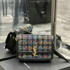 Saint Laurent Solferino Shoulder Bag Mirror (1:1) – Multicolor Cowhide & Tweed Crossbody